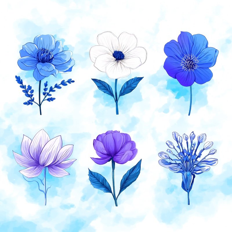 Collection Of Hand Drawn Flowers Flowers Digital Art