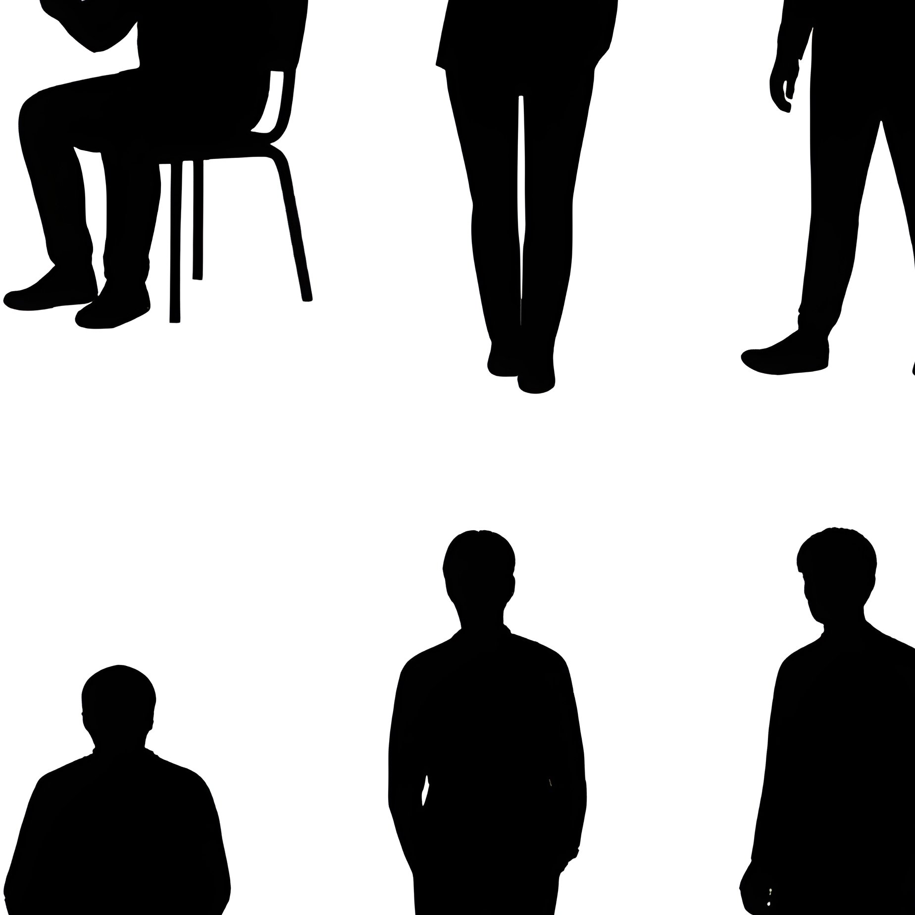 Collection Of Human Silhouettes Silhouettes People - Full Resolution Quality Preview