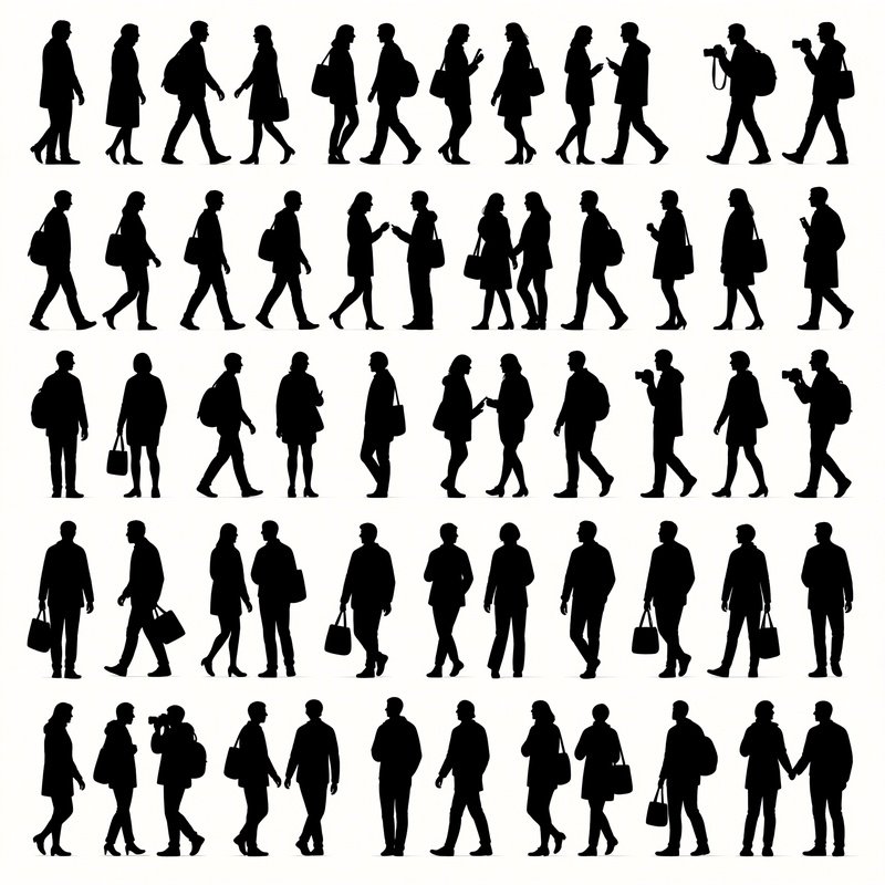 Collection Of Human Silhouettes Silhouettes People
