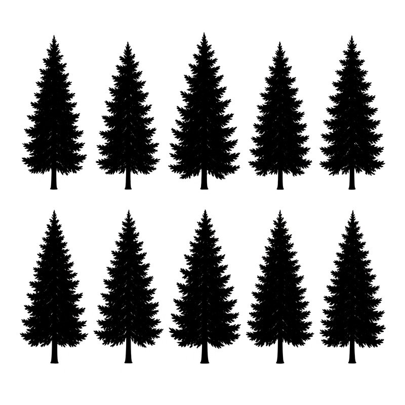 Collection Of Pine Tree Silhouettes Pine Tree Silhouette