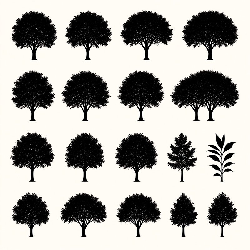 Collection Of Tree Silhouettes Trees Silhouette