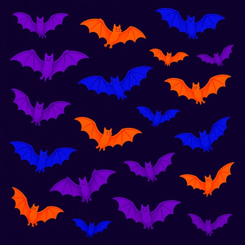 Colorful Bats On A Dark Background Bats Pattern
