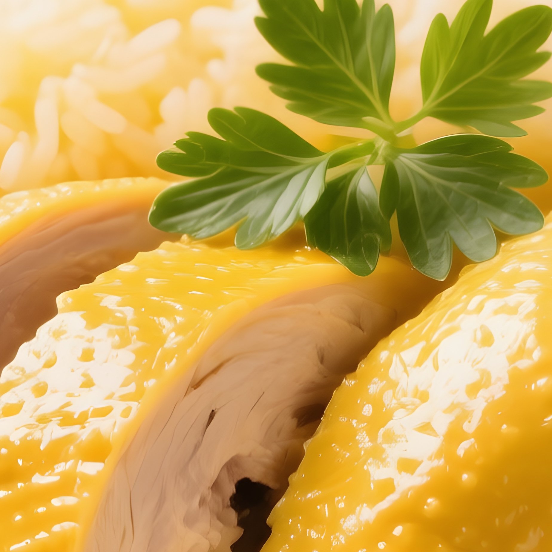 Cơm Gà Hội An Yellow Rice Cooked In Chicken Broth Served With Sliced Chicken And Herbs - Full Resolution Quality Preview
