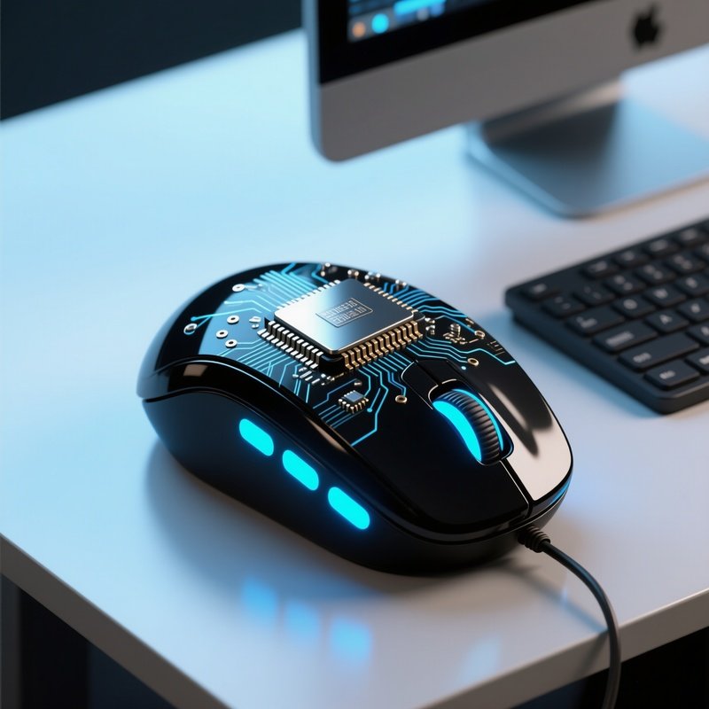 Computer Chip Mouse Giant Black Processor