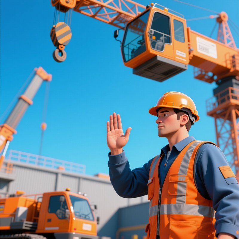 Computer Generated Worker Signaling To Craneman Hand Gestures