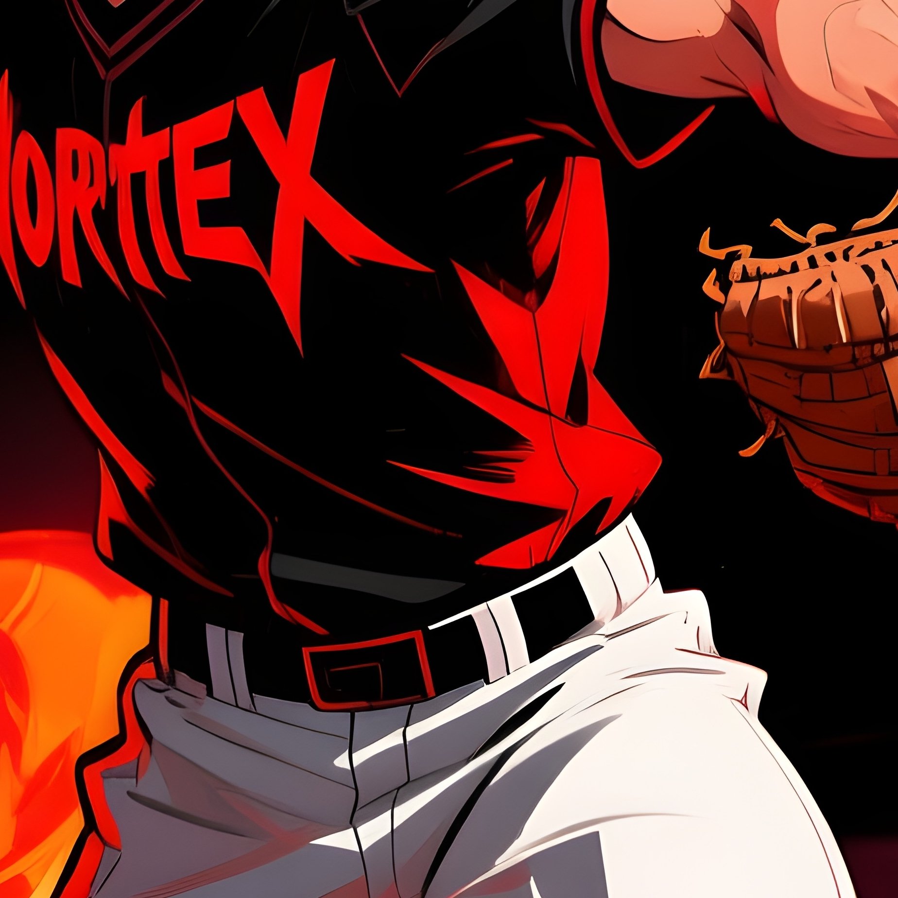 Concept Art Baseball Pitcher Vortex Kane Throwing A Curveball Of Fire - Full Resolution Quality Preview
