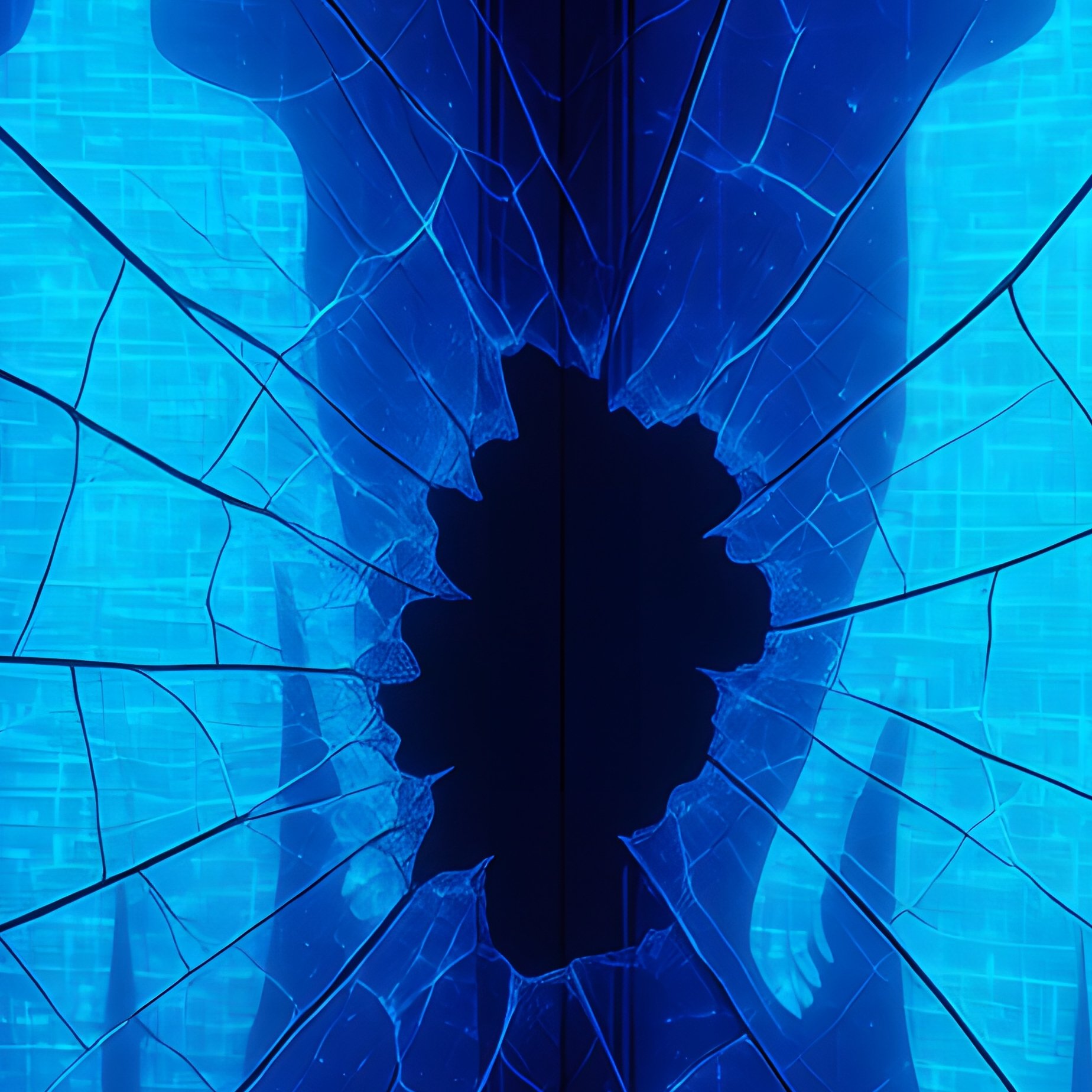 Conceptual Art Installation With Mirror Reflections And Digital Overlay - Full Resolution Quality Preview