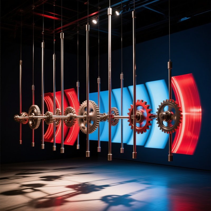 Conceptual Art Installation With Movement And Kinetic Elements