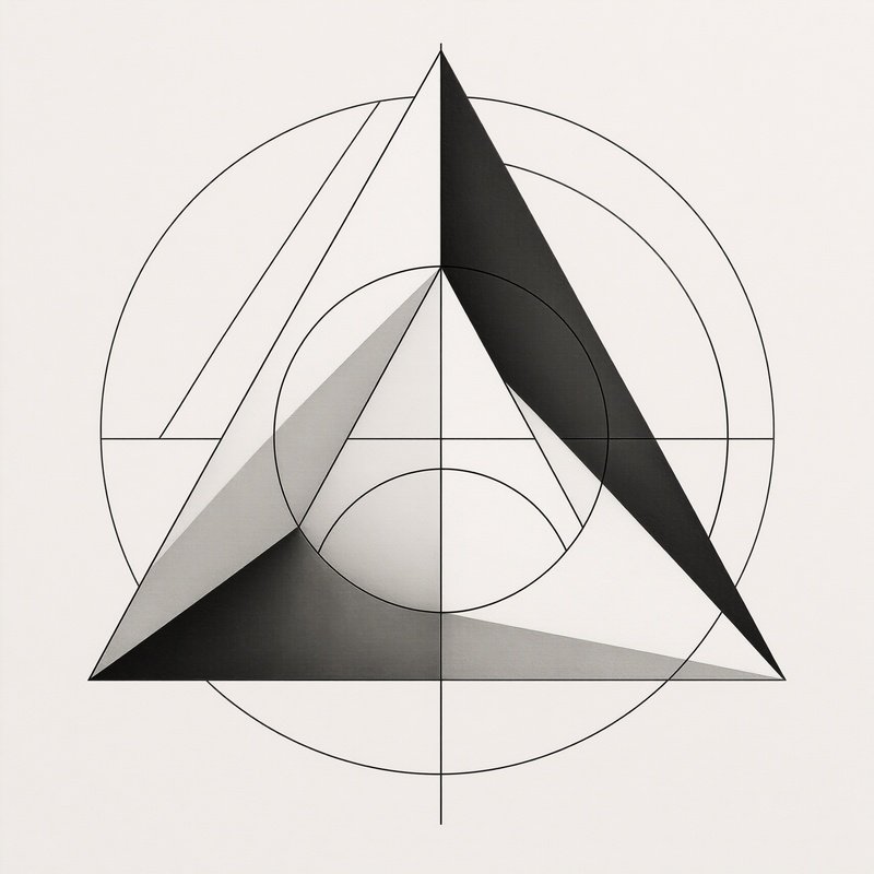 Conceptual Art Piece With Abstract Forms And Symbolic Geometry