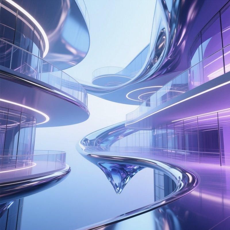 Conceptual Artistic Abstract Architecture With Fluid Forms