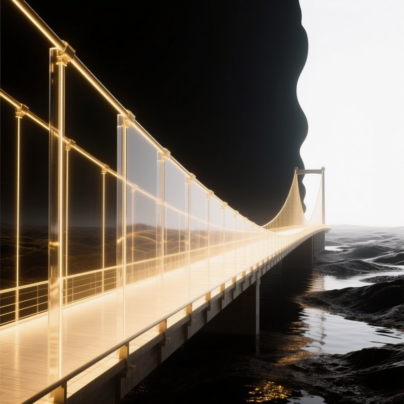 Conceptual Artistic Abstract Bridge Between Worlds