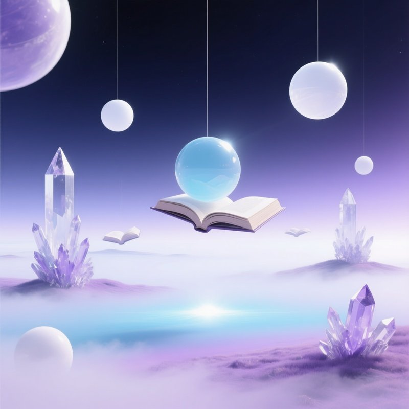 Conceptual Artistic Metaphysical Landscape With Floating Objects