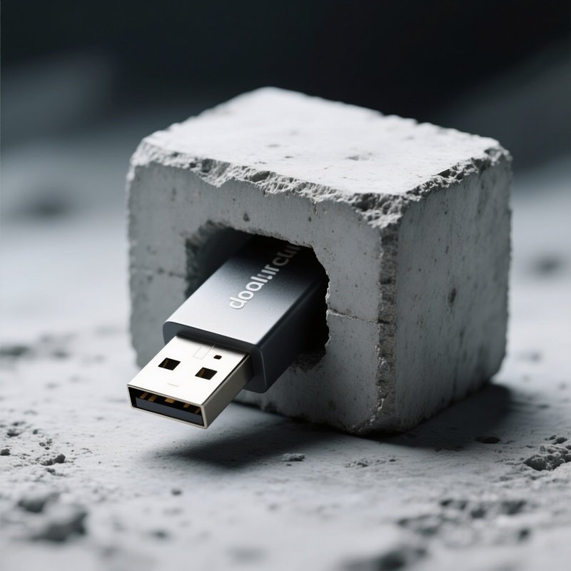 Concrete Usb  A Flash Drive Encased In A Heavy Block Of Concrete  For Data Security. 