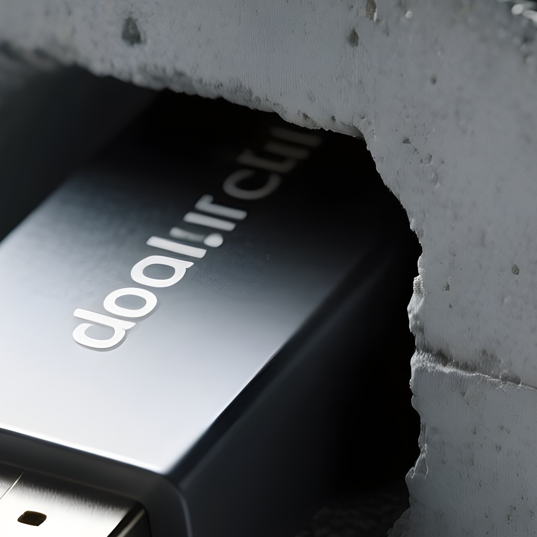 Concrete Usb  A Flash Drive Encased In A Heavy Block Of Concrete  For Data Security.  - Full Resolution Quality Preview