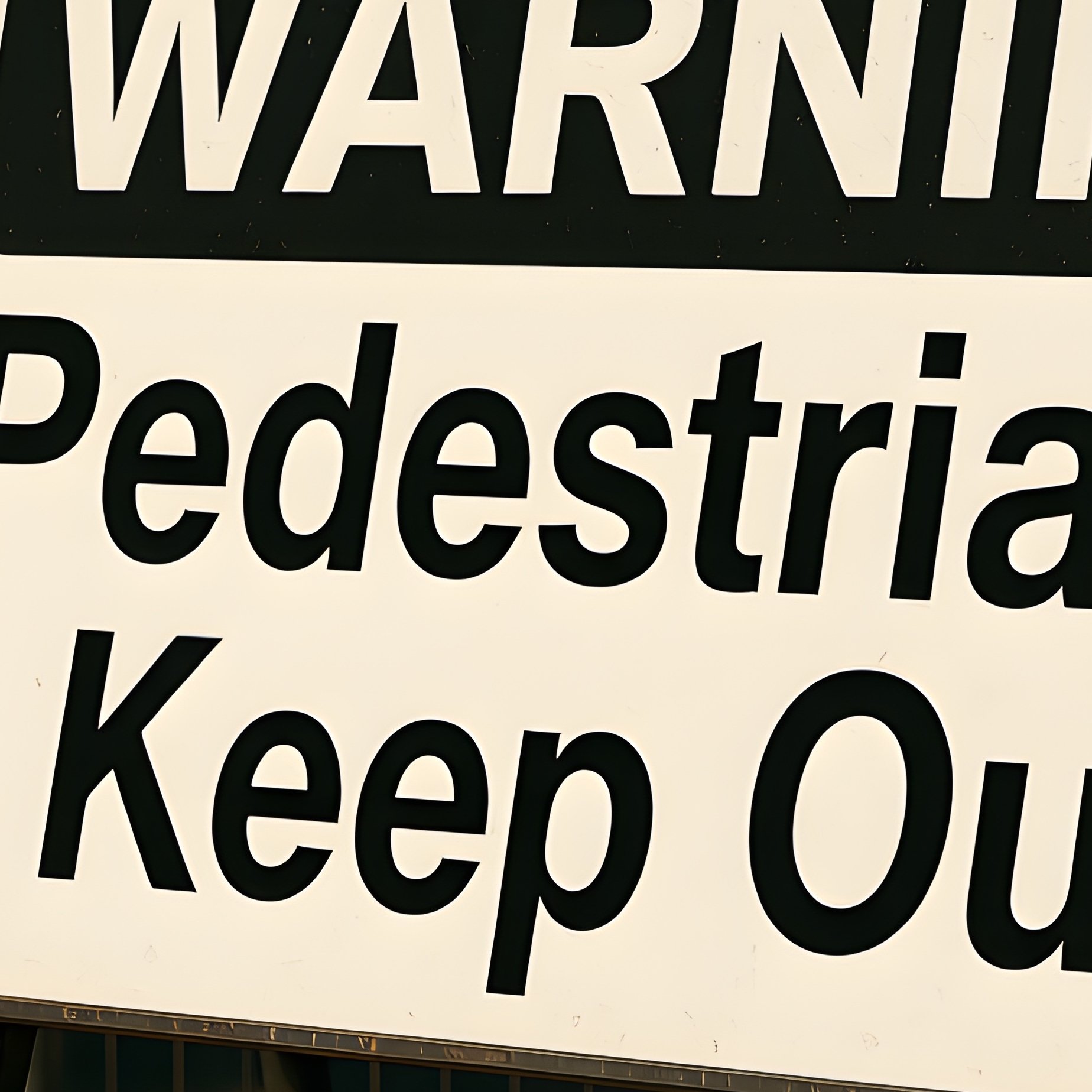 Construction Sign Warning Pedestrians Photorealistic - Full Resolution Quality Preview