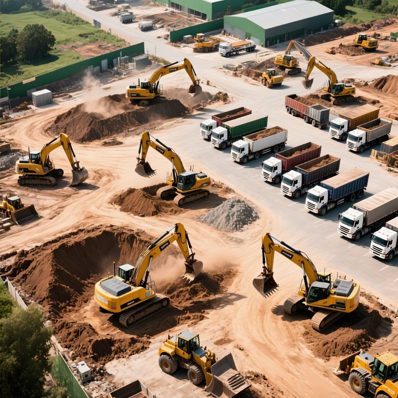 Construction Site Aerial View Photorealistic