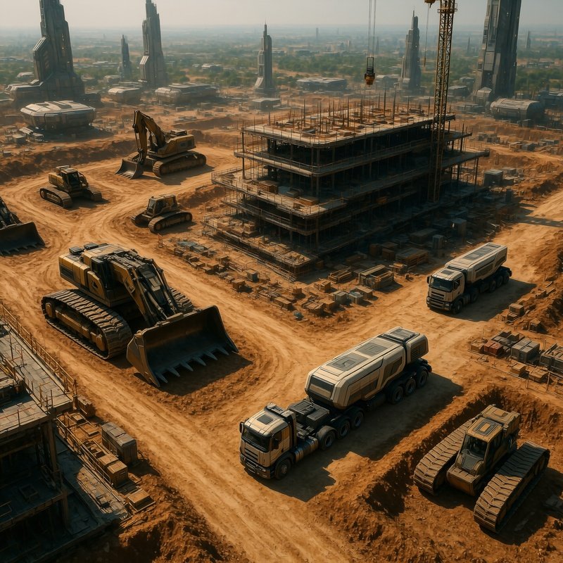 Construction Site Science Fiction Photorealistic