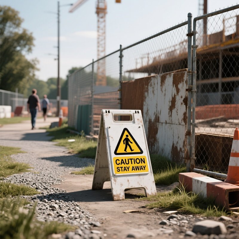 Construction Site Sign Pedestrian Warning