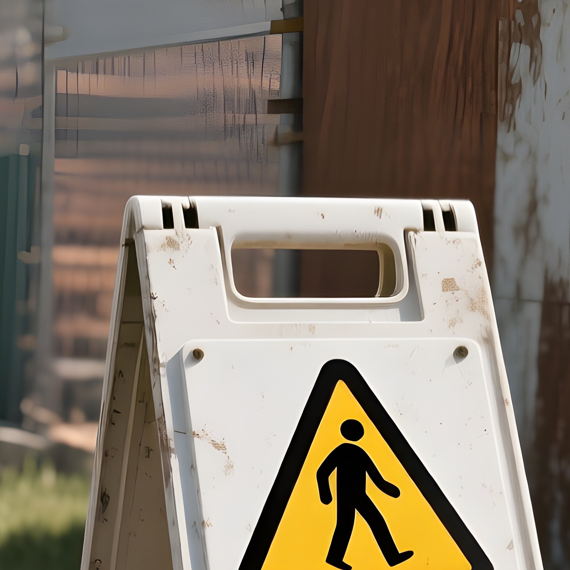 Construction Site Sign Pedestrian Warning - Full Resolution Quality Preview