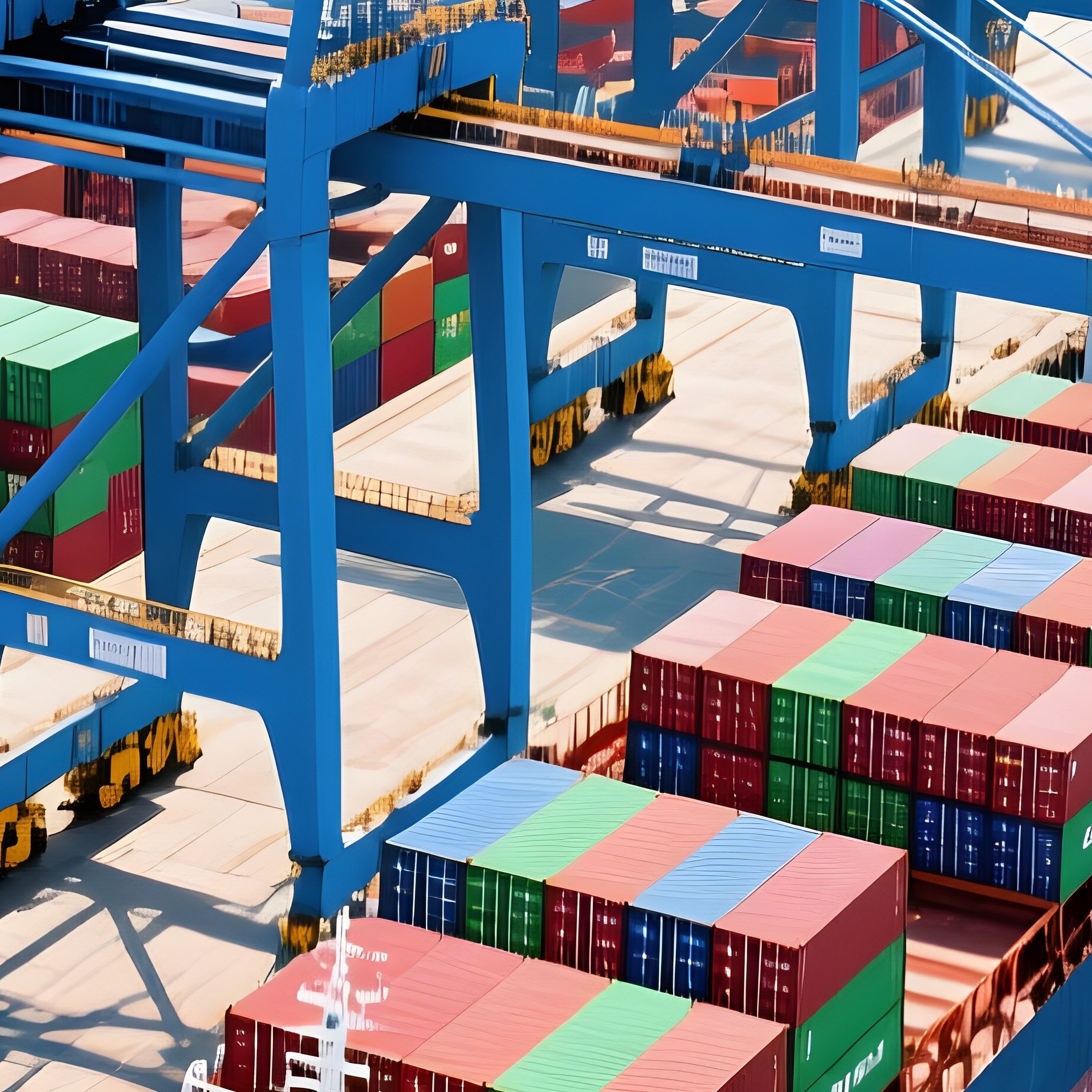 Container Port Day Aerial Drone Shot - Full Resolution Quality Preview