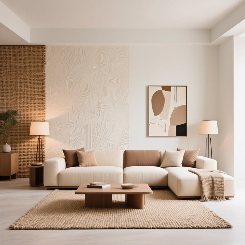 Contemporary Living Room Modular Sofa Textured Decor