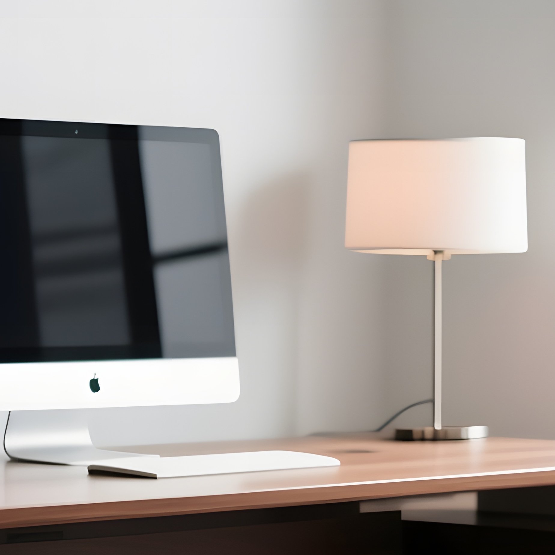 Contemporary Office Corner Wooden Desk Designer Chair - Full Resolution Quality Preview