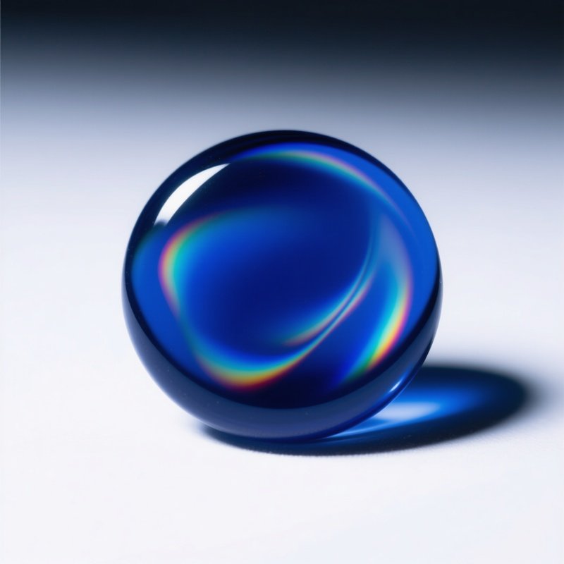 Convex Glass Button Deep Blue Lens Effect