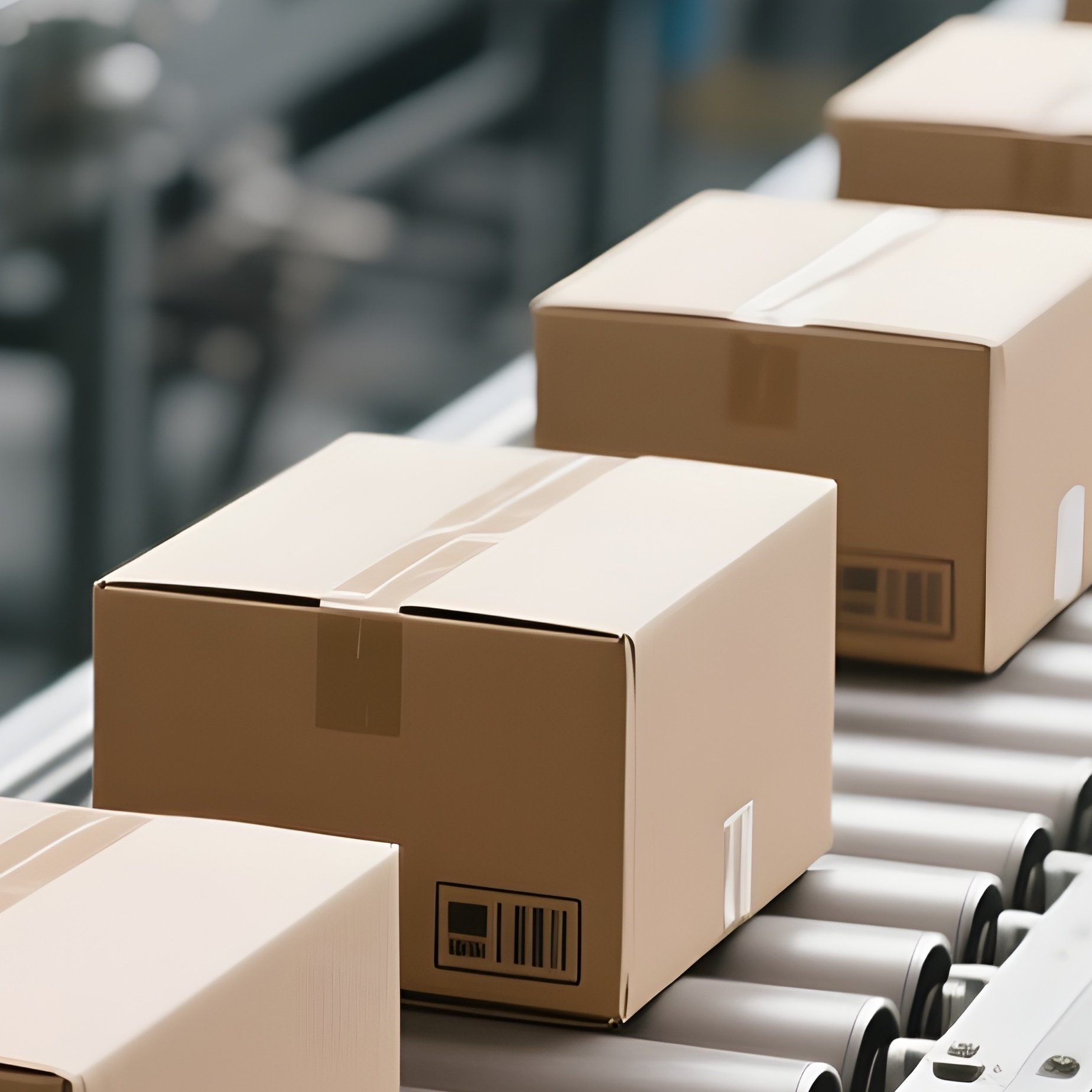 Conveyor Belt: A Factory Conveyor Belt Moving Identical Boxes In Perfect Rhythm, Symbolizing Automation And Workflow. - Full Resolution Quality Preview