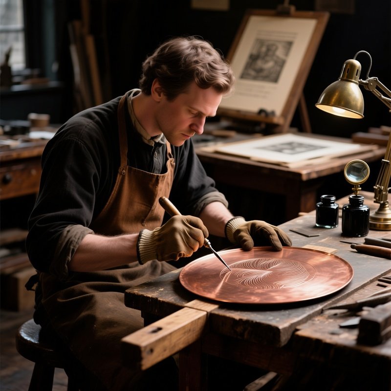 Copper Engraving Artist Burin Copper Plate