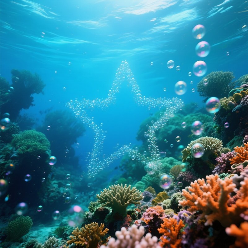Coral Bubble Stars Underwater Image 1