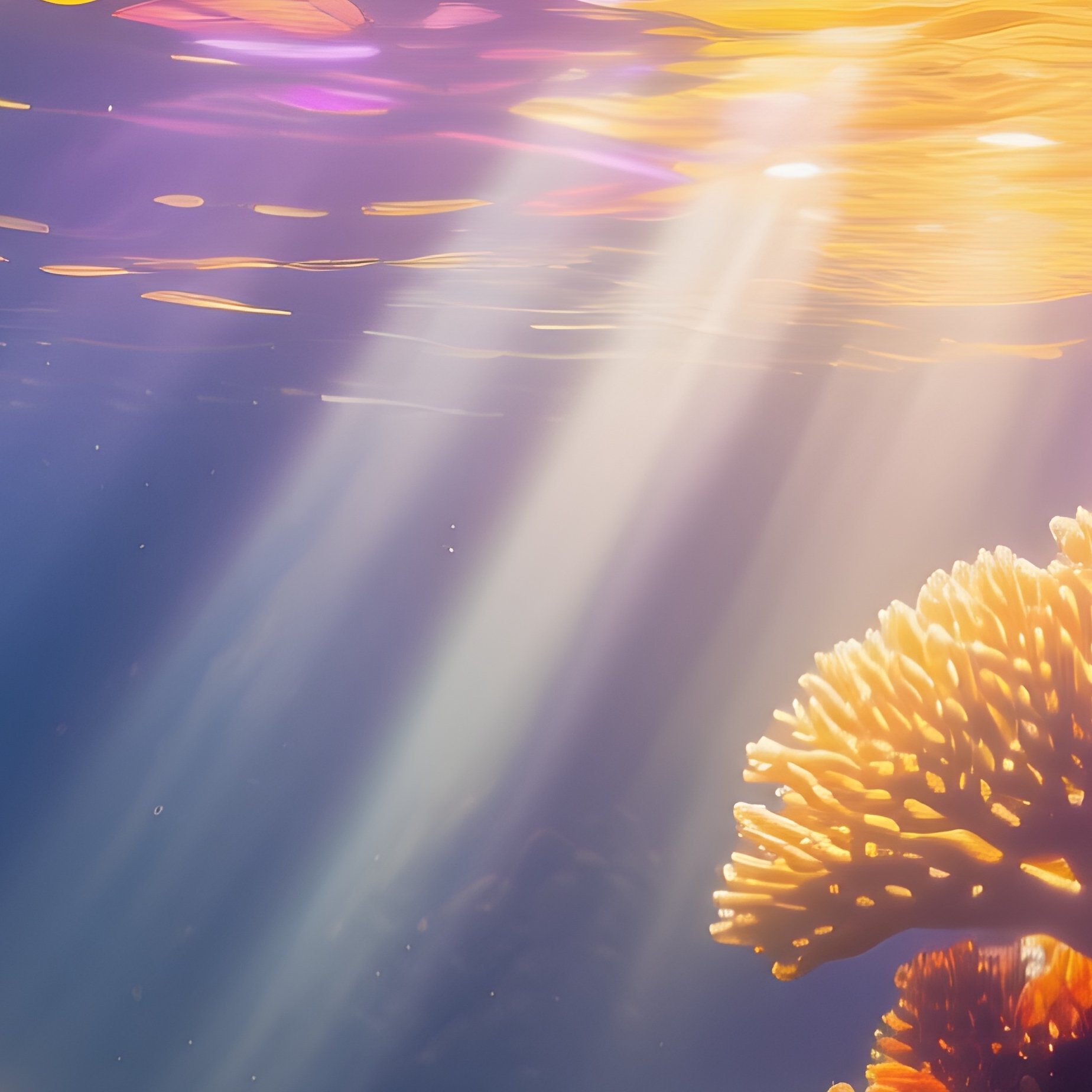 Coral Cave Underwater Lighting Stained Glass Effect - Full Resolution Quality Preview