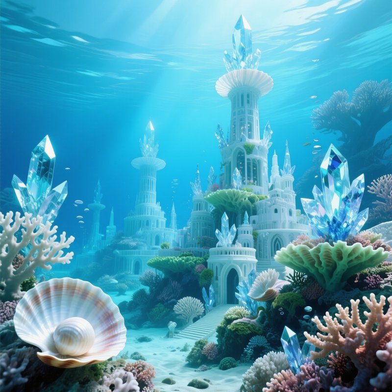 Coral City Crystal Towers Surreal Underwater Image