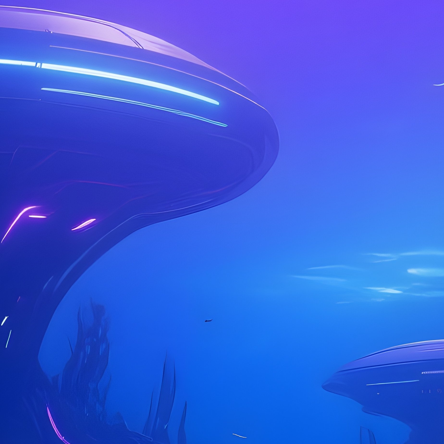 Coral Reef Underwater Violet Twilight Scifi - Full Resolution Quality Preview