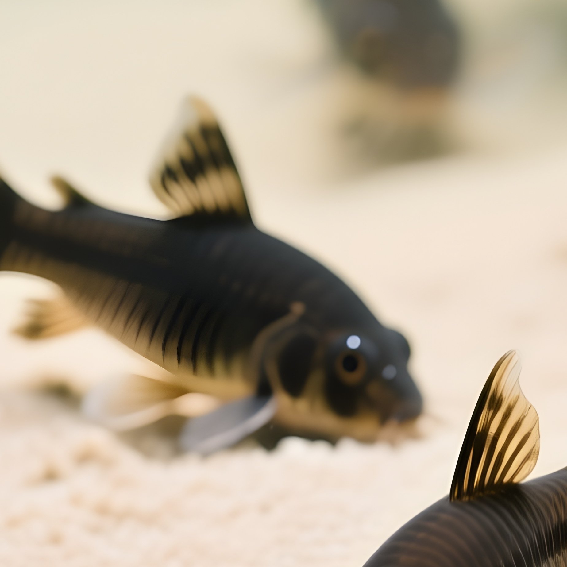 Corydoras Catfish Sifting Through Sandy Substrate - Full Resolution Quality Preview