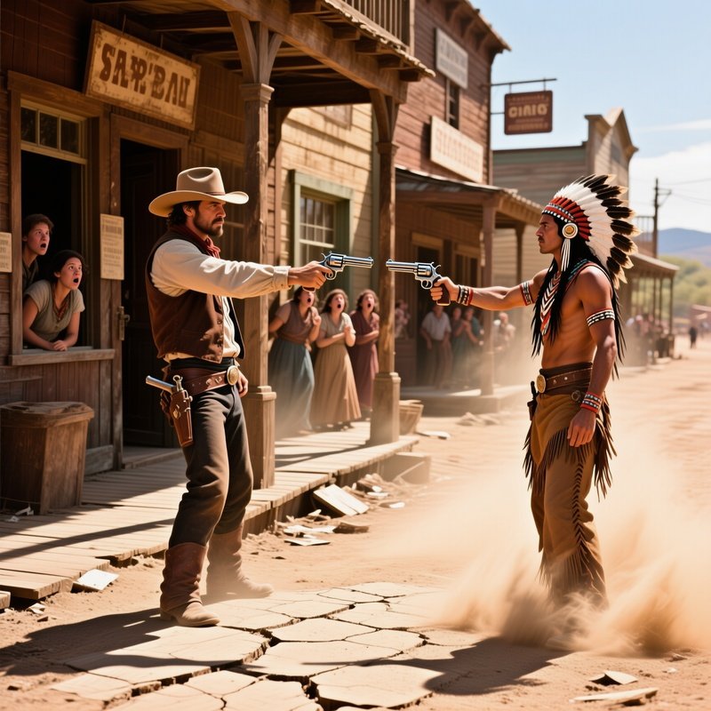 Cowboy Apache Duel Main Street
