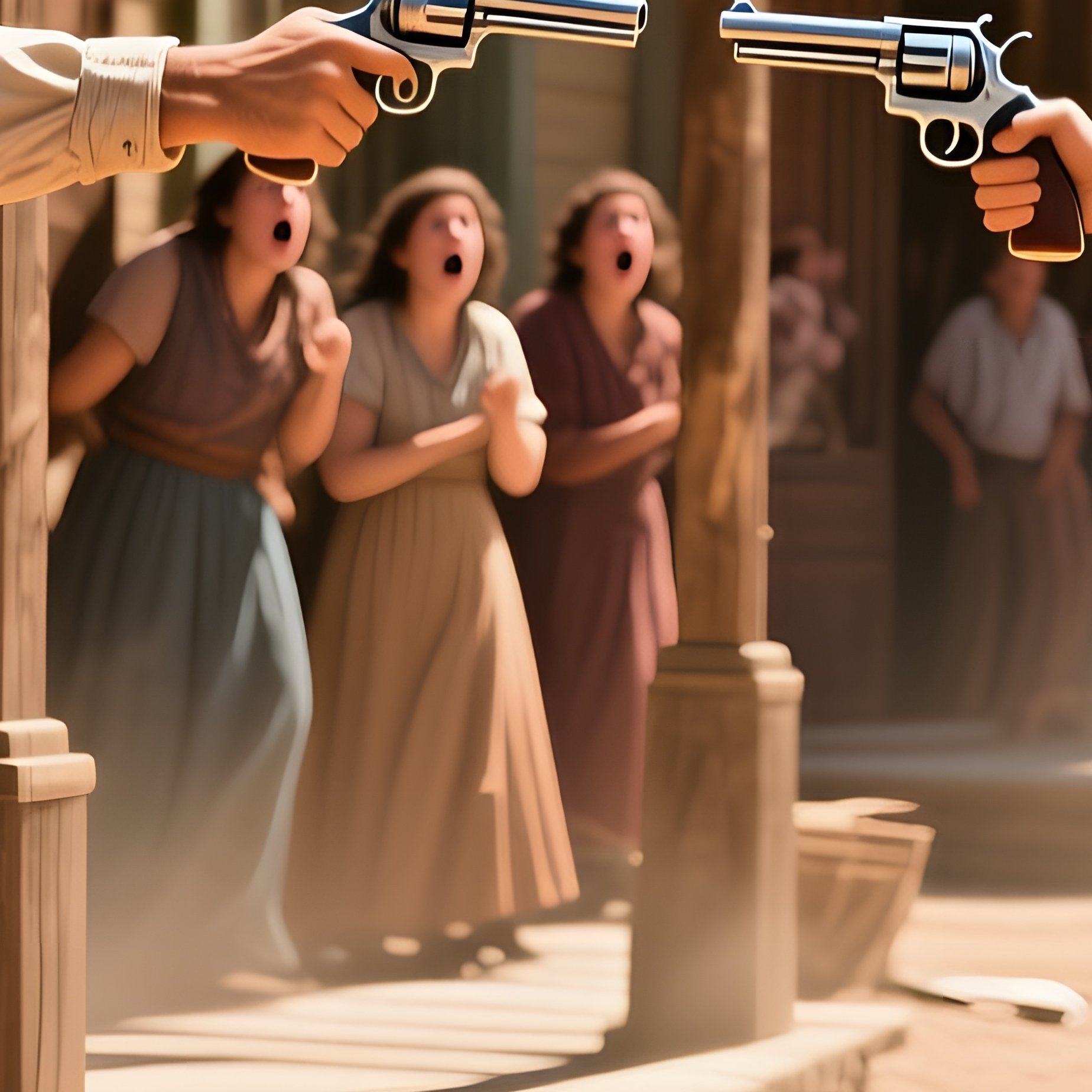 Cowboy Apache Duel Main Street - Full Resolution Quality Preview