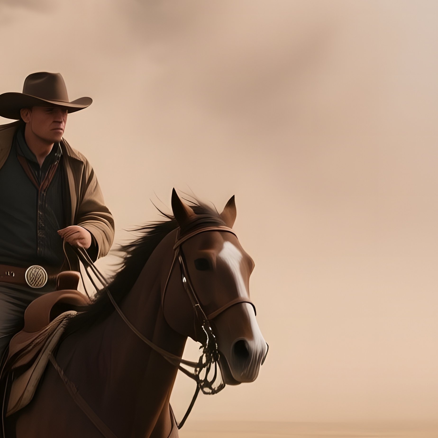 Cowboy Apache Dust Storm Prairie - Full Resolution Quality Preview