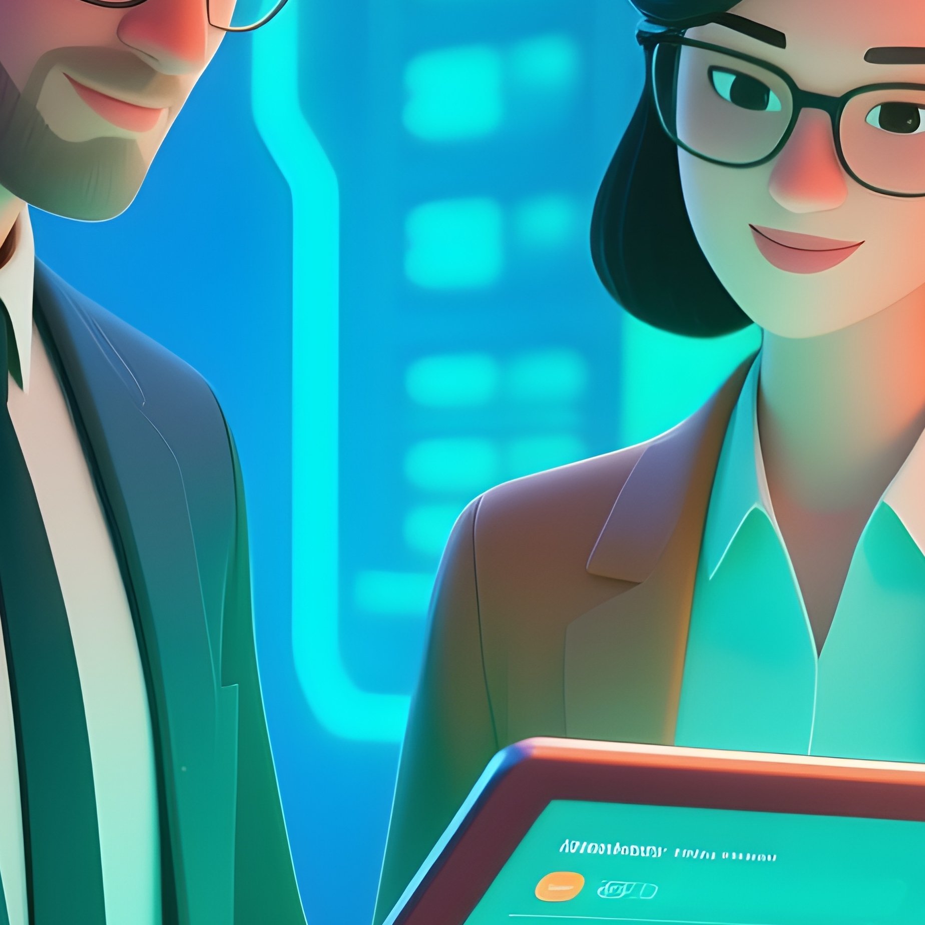 Coworkers Analyzing Financial Report Digital Art - Full Resolution Quality Preview