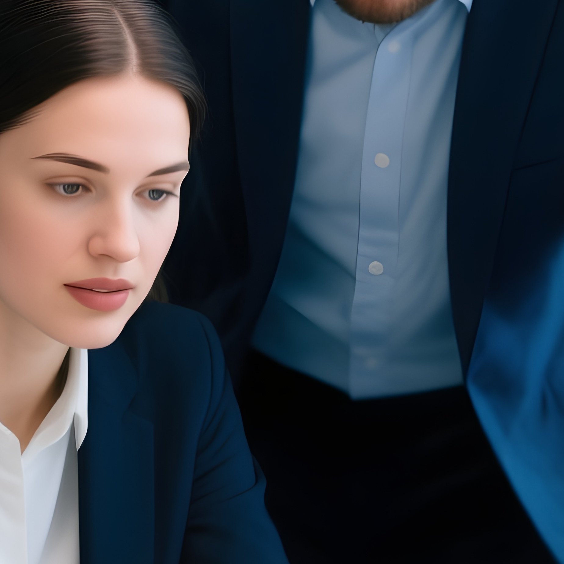 Coworkers Collaborating On Tablet - Full Resolution Quality Preview