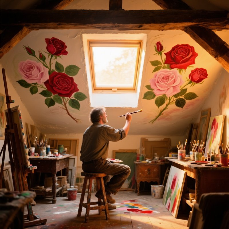 Cozy Attic Studio Sunset Fresco