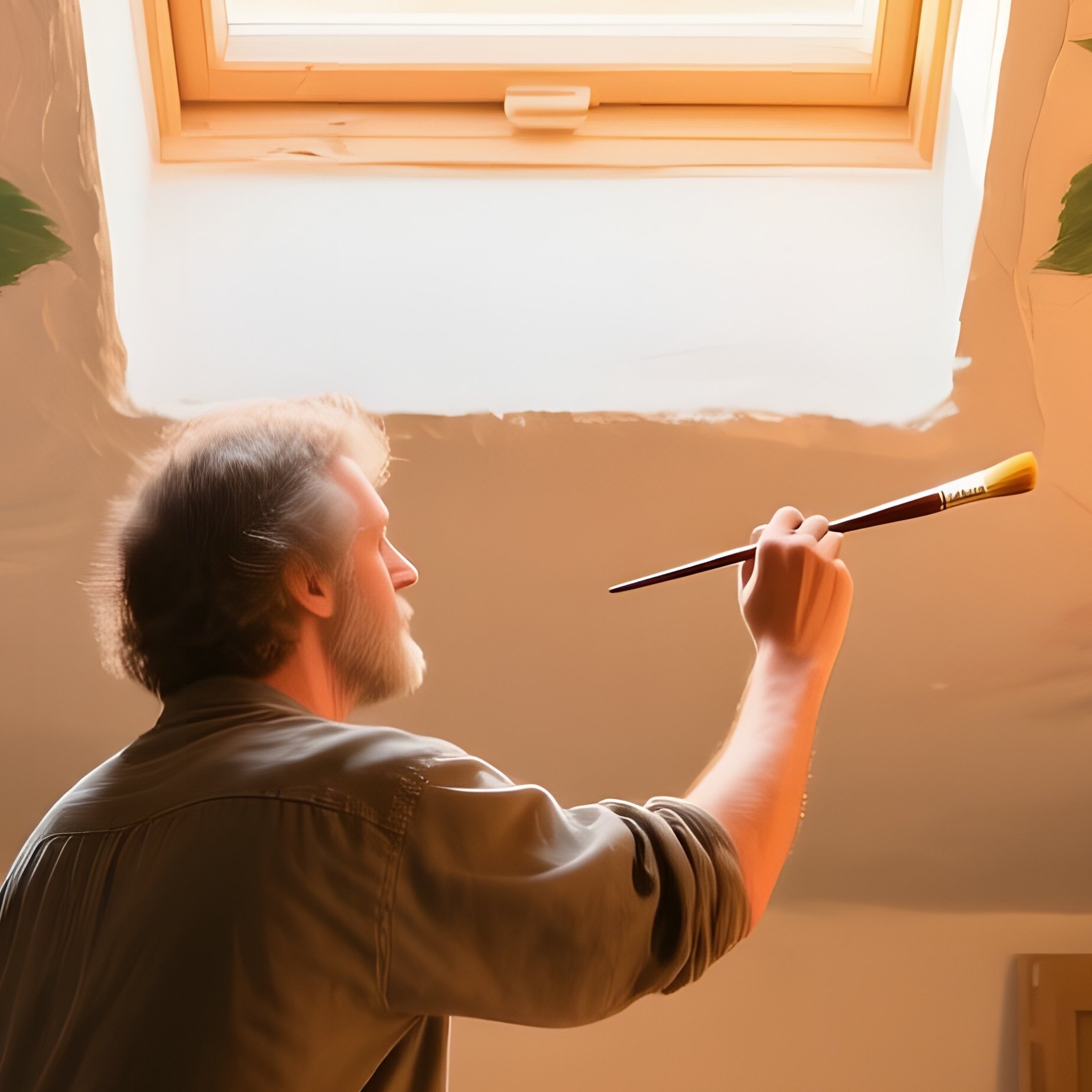 Cozy Attic Studio Sunset Fresco - Full Resolution Quality Preview