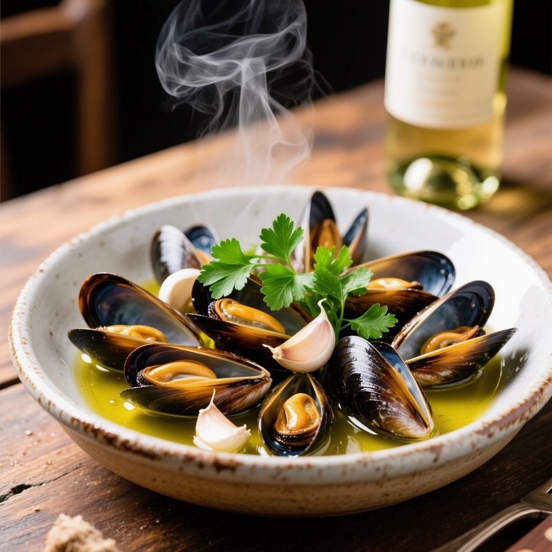 Cozze Alla Marinara Mussels Steamed With Garlic White Wine Parsley And Olive Oil