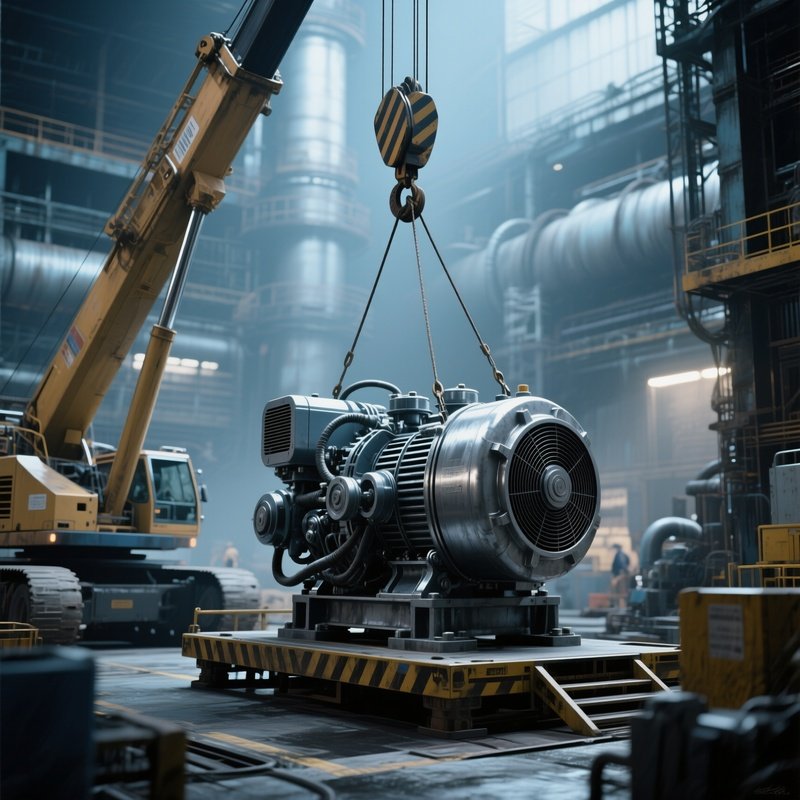 Crane Lifting Generator Industrial Platform Digital Art