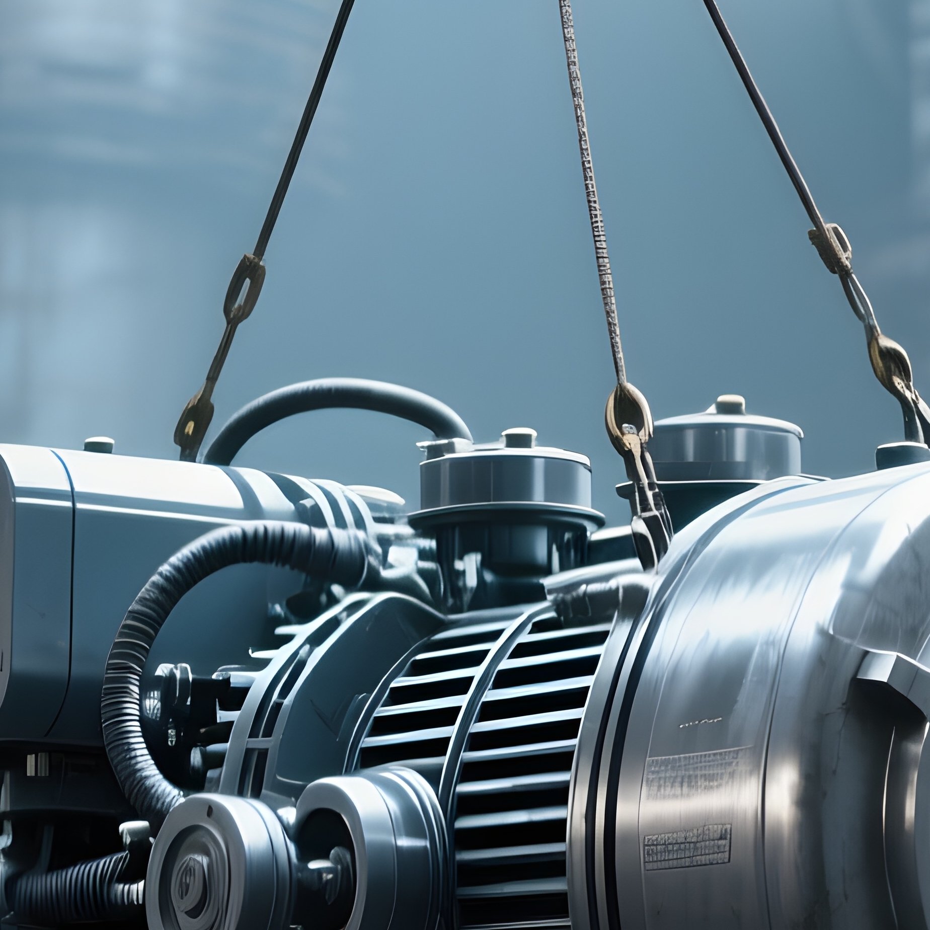 Crane Lifting Generator Industrial Platform Digital Art - Full Resolution Quality Preview