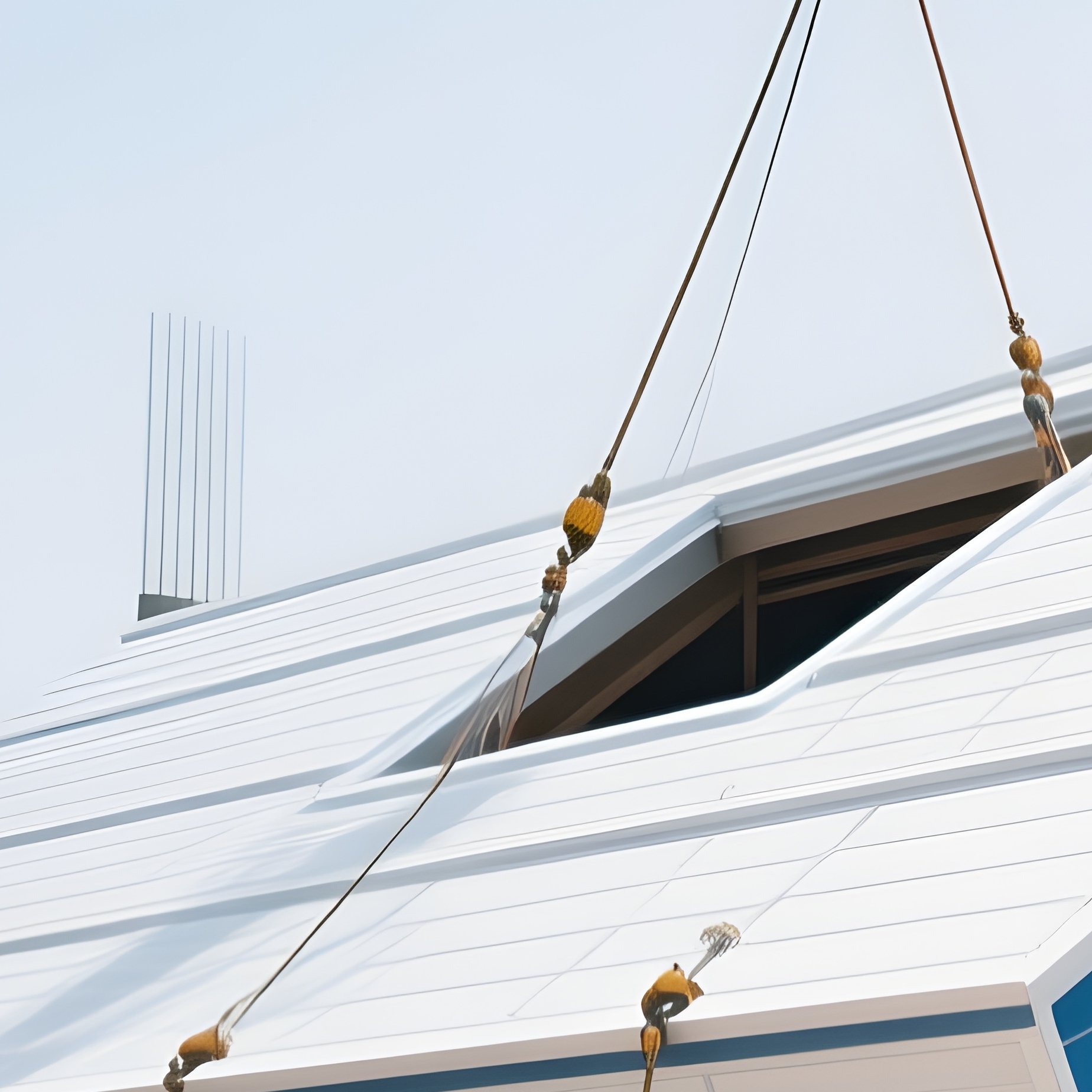 Crane Lifting Prefabricated Roof Section - Full Resolution Quality Preview