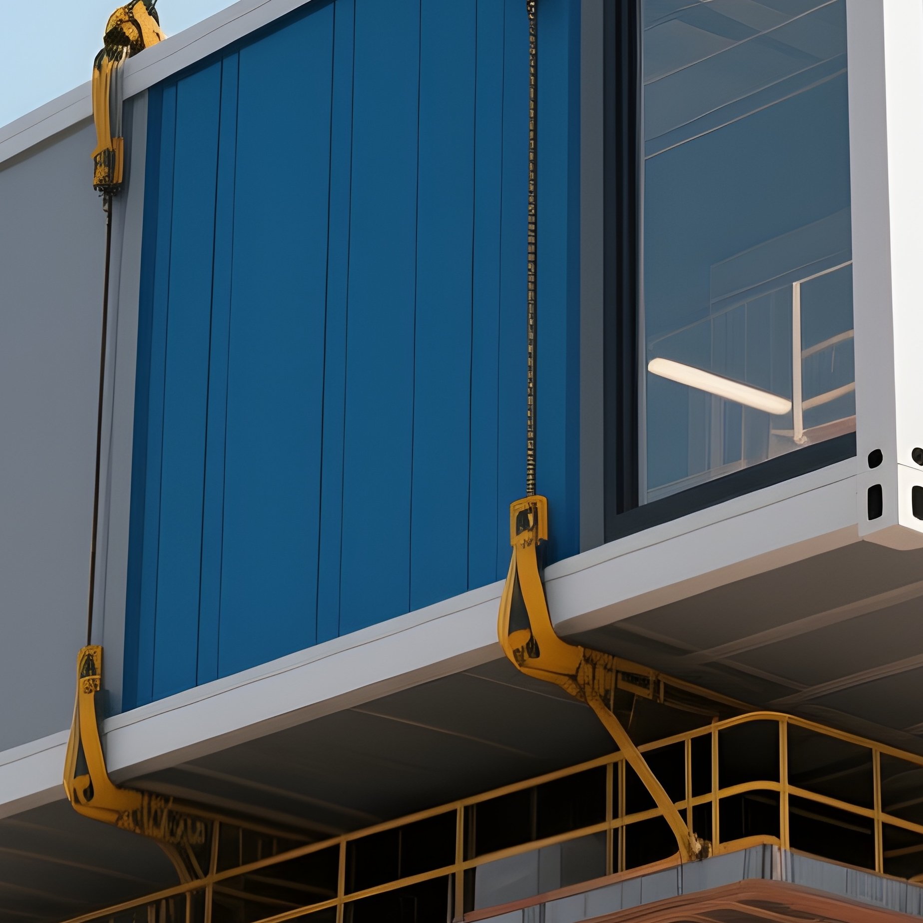 Crane Lowering Prefabricated Module Image - Full Resolution Quality Preview