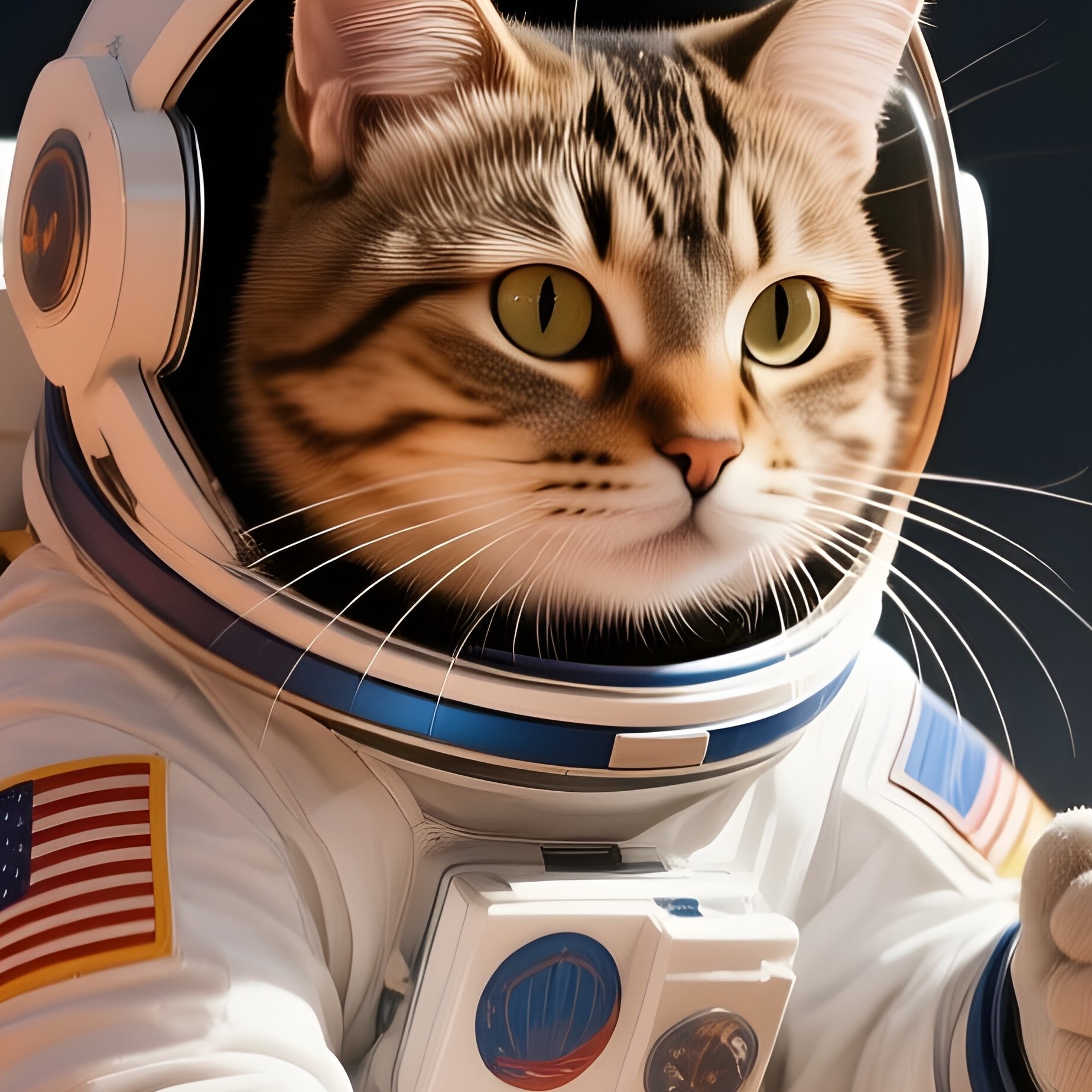 Crazy Animal Image A Cat Astronaut Planting Flag On Mars 2 - Full Resolution Quality Preview