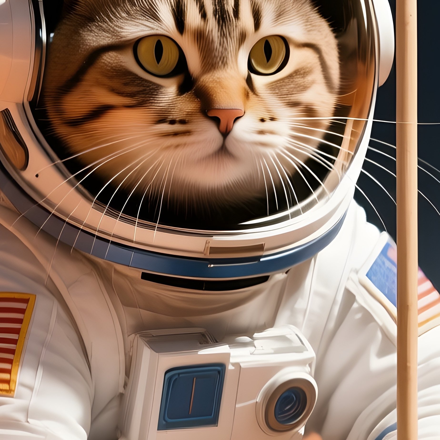Crazy Animal Image A Cat Astronaut Planting Flag On Mars - Full Resolution Quality Preview