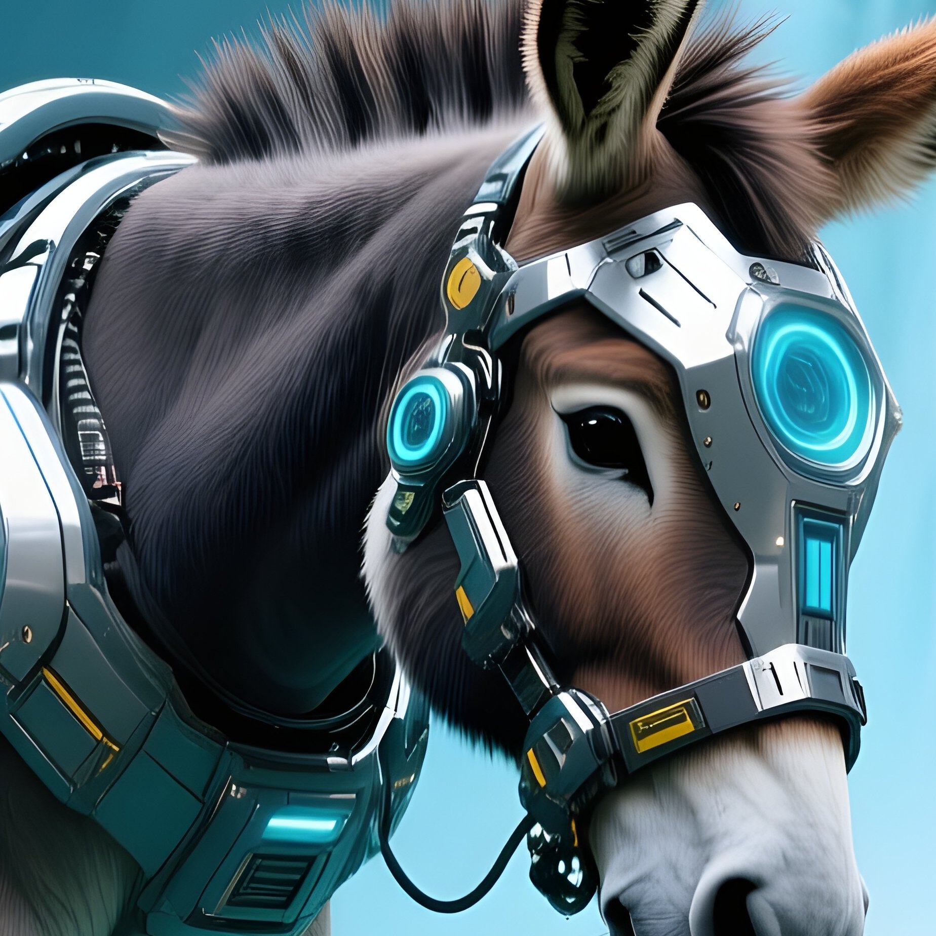 Crazy Animal Image Donkey Superhero Saving Ducks From Waterfall Science Fiction - Full Resolution Quality Preview