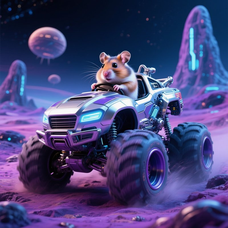 Crazy Animal Image Hamster Driving Monster Truck 2